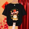 Ma Cartoon is about to become wealthy. Year of the Horse round neck short sleeved T-shirt