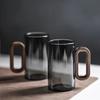 High Borosilicate Household Glass High-temperature Resistant Water Cup Smoke Gray Walnut Tea Cup with Handle