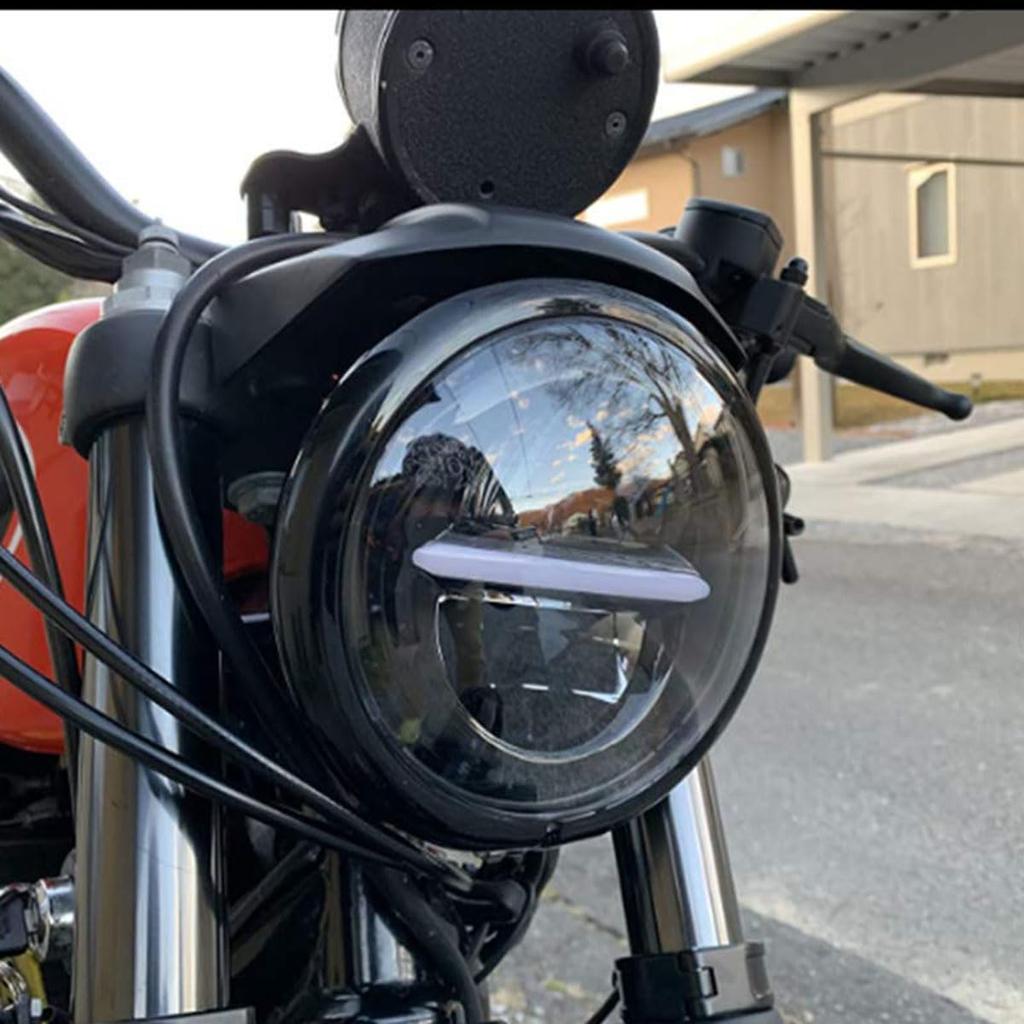 YIBO Motocyklový svetlomet 5,75 palcový Svetlomet LED Svetlomet Projektor Jazdné svetlo s DRL Super