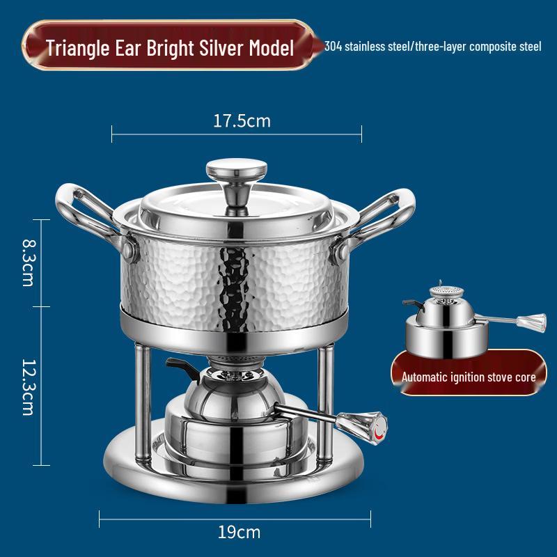 Портативный персональный хот-пот из нержавеющей стали с газовой плитой