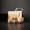 Chaxun Portable Tea Set with Titanium Cups & Ceramic Teapot