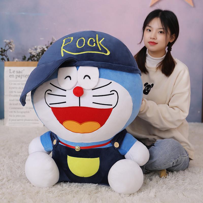 Adorable New Plush Toy Doraemon Doll With Hat Featuring Fun Cartoon Design For Kids