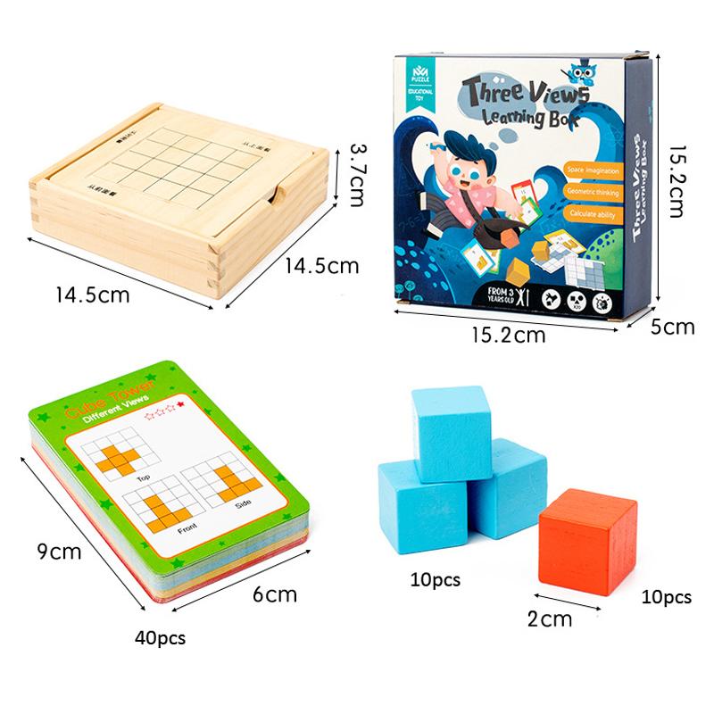 Montessori Magic Block Puzzle Toy Spatial Logical Thinking Training Game Rainbow Stacking Blocks Math Educational Toys For Child