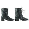 Great CHANEL short boots COCO Mark Embroidery Matelasse leather Women 36 G34096 Used