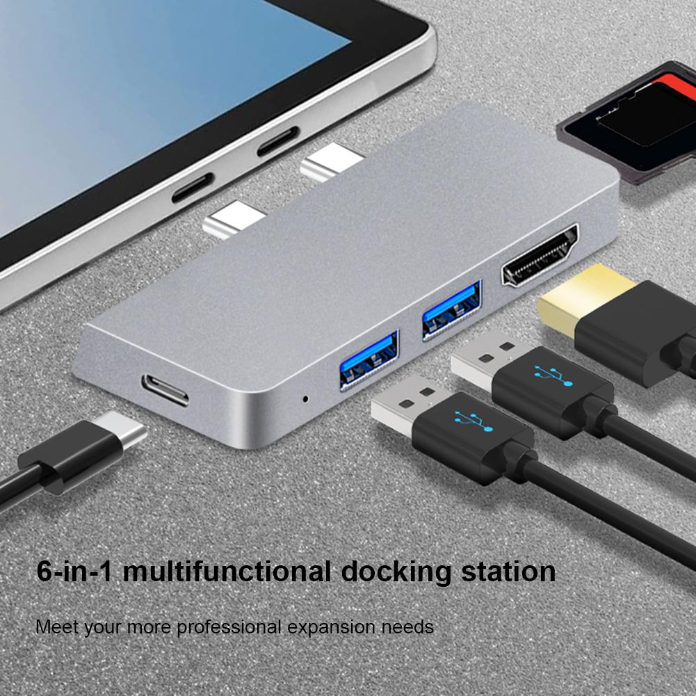 Dock Station Laptop PD Charger Type-C Type C Multi HUB 4K HDMI-compatible USB Hub Adapter High Speed for Microsoft Surface Pro 8