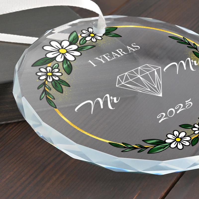 1pc/2pcs Wedding Ornament 2025 – Perfect Mr and Mrs Gifts & Bride Gift