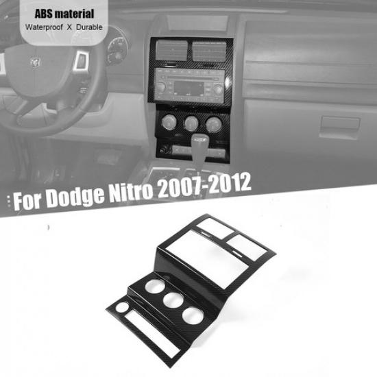 Carbon Fiber Center Control Dashboard Panel Trim Cover For Dodge Nitro 2007-2012