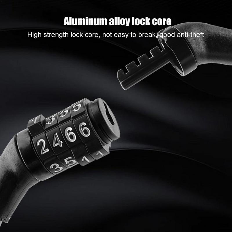 Anti-Theft Bike Lock 4 Digit Code Combination Stainless Steel Cable Bicycle Security Lock Equipment Bicycle Cable Chain Lock