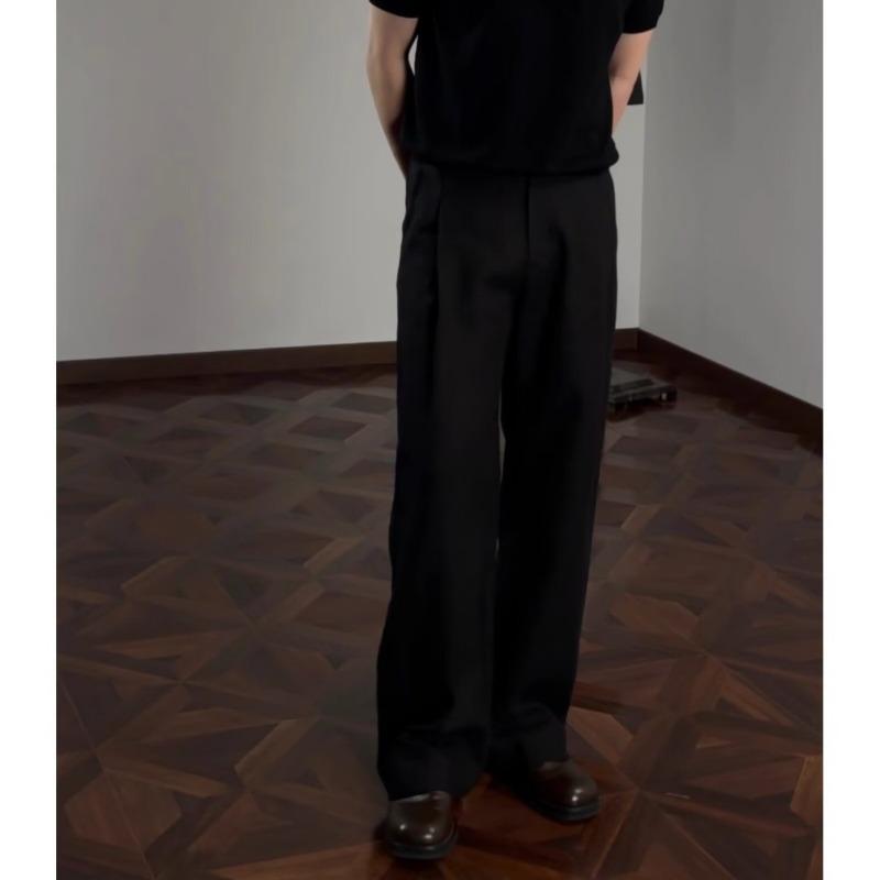 Old Money Style High Waist Loose Wide Leg Straight Casual Suit Trousers For Men And Women