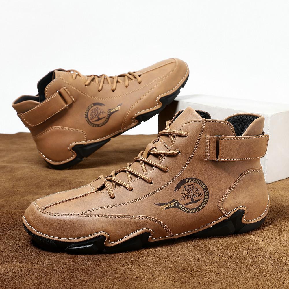 Autumn and winter warm men's casual shoes short boots independent station outdoor casual men's and women's boots velvet large size men's shoes Mart