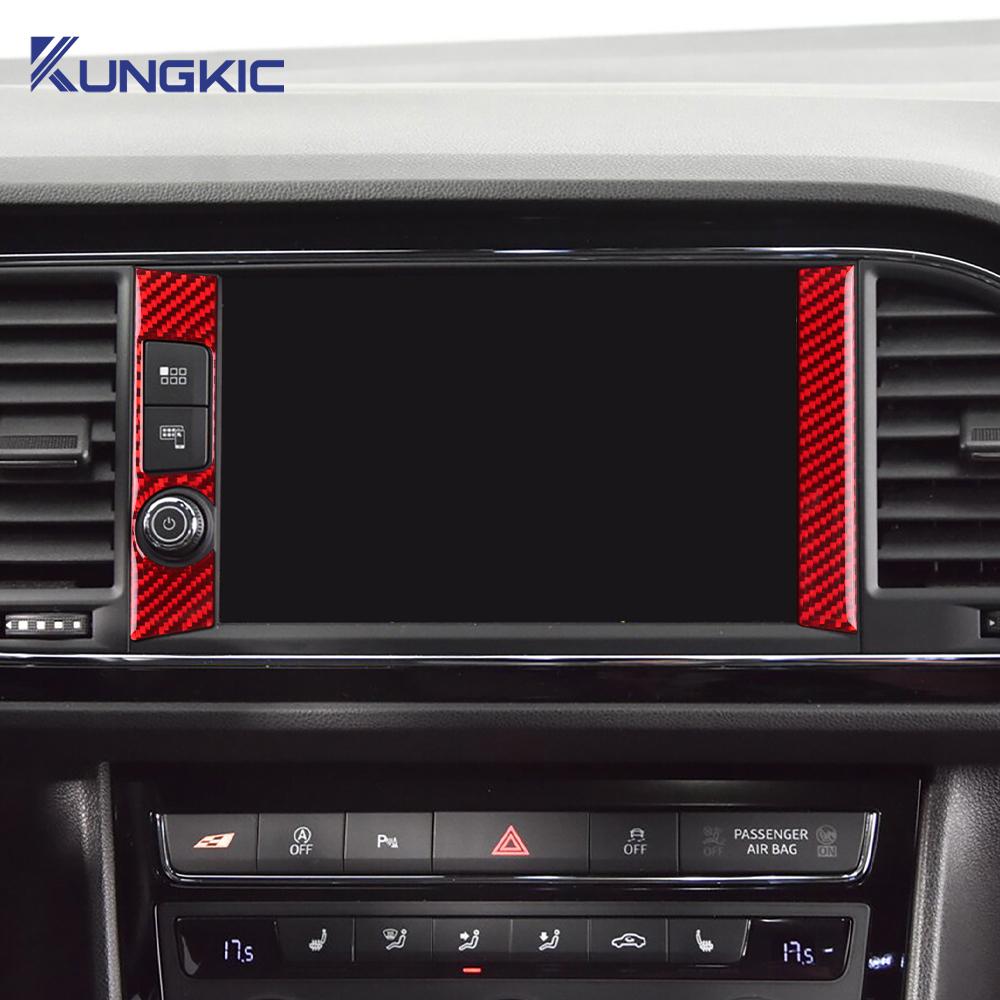 Real Soft Carbon Fiber Sticker For Seat Leon MK3 2017 2018 2019 LHD RHD Car Central Control Side Frame Trim Interior Accessories