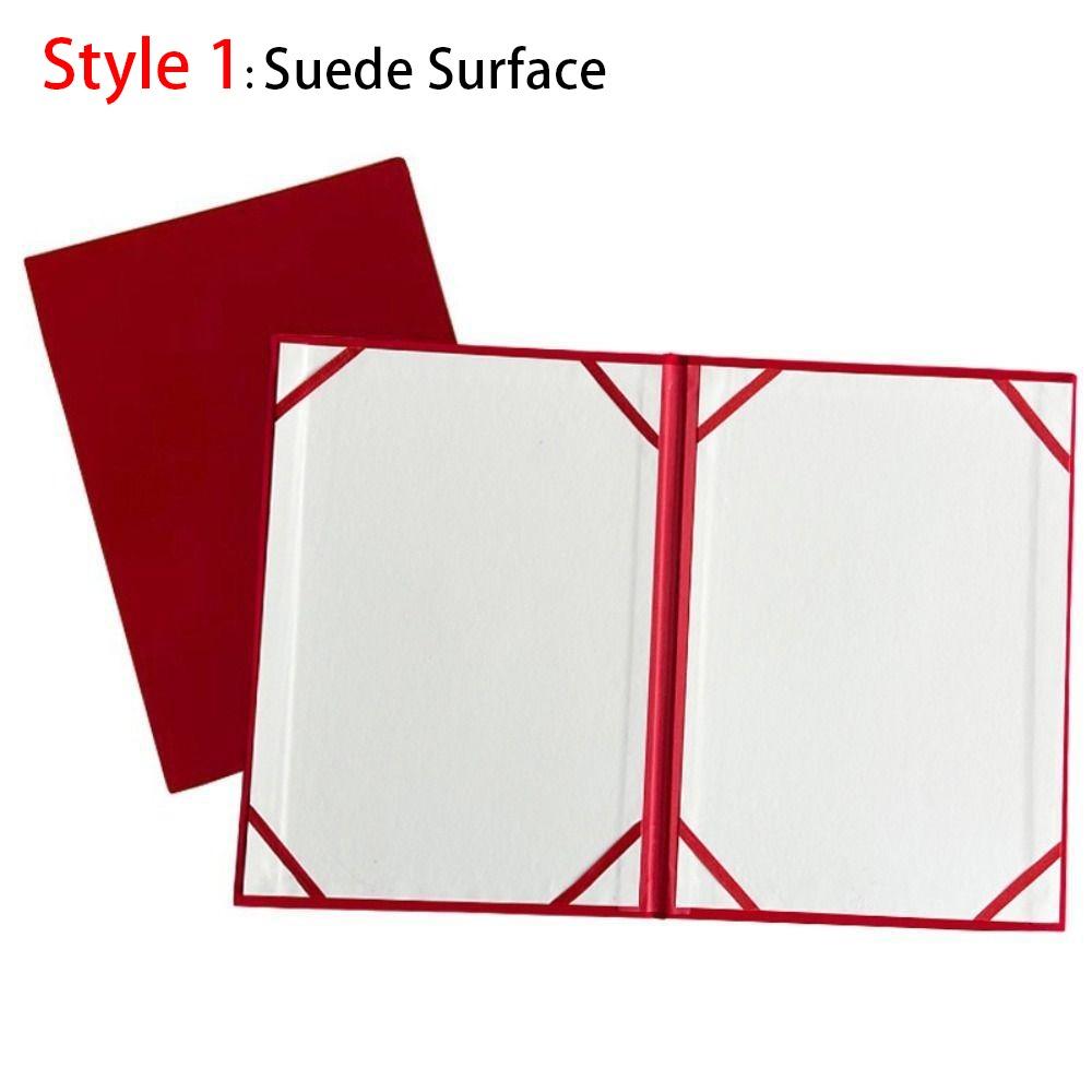 1Pcs Thicken A3 A4 Paper Hardcover Plush Surface File Page Folder  Signing Contract