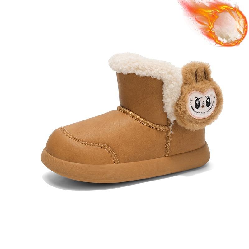 

Labubu Winter Style Snow Boots for Boys / Girls Made of Large Cotton and Plush Insulation Shoes for Kids 37 хаки