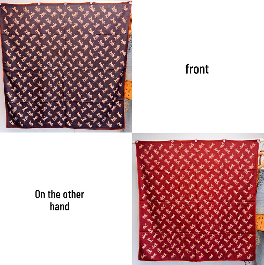 Reversible Mulberry Silk Scarf: Hand-Rolled Edge, Double-Sided Print for Autumn & Winter