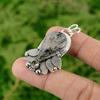 925 Silver Black Rutilated Quartz Gemstone White Topaz Daughter Elegant Pendant