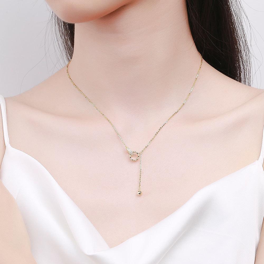 Lindon Damen-Halskette mit Anhänger, Kupferlegierung, Zirkon, für Damen, Hochzeit, Party, modisches Geschenk