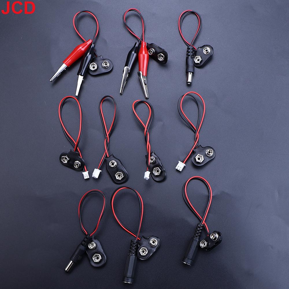 5pc 9V Battery Connector Power Clips DC Jack Male Female Alligator Snap Adapter Wire Holder Cable 9 Volt Lead Socket Plug Barrel
