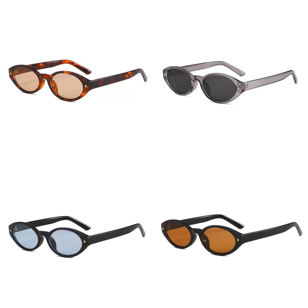 Vintage European Style Oval Cat Eye Sunglasses With Uv400 Protection For Fashionable Outdoor Wear