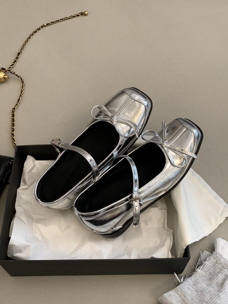 French Retro Light Mouth Soft Bottom Bow Mary Jane Invisible Height Increase 6cm Casual Shoes