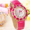 Children's Watch Girl Fashion Waterproof Quartz Watch Cartoon Cute Princess Powder KT Cat Elementary School Student Electronic Watch