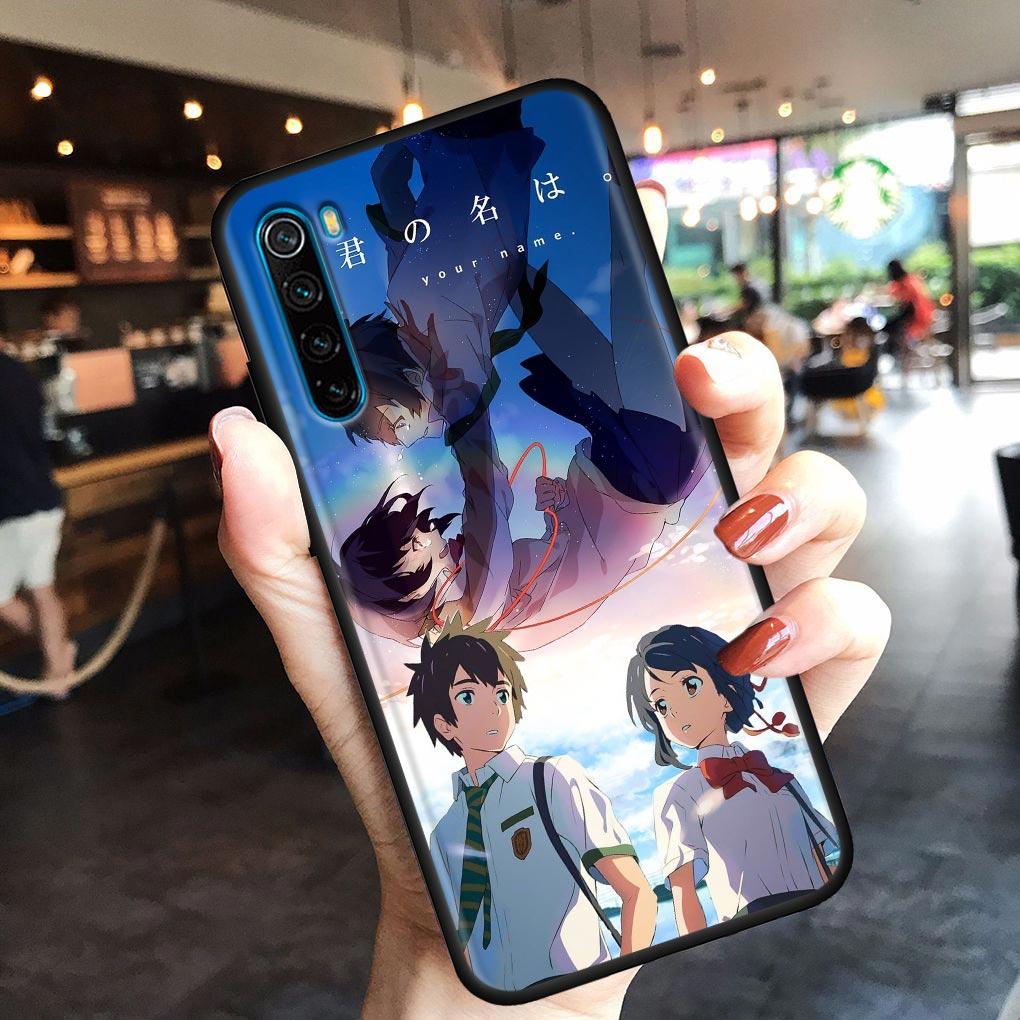 

Японский аниме Ваше имя мобильный телефон чехол для Redmi Note 10 11 11S 11E 7 8 8T 9 9S 9T Pro Plus 4G 5G черный мягкий чехол Fundas Note 11T(11S) 5G