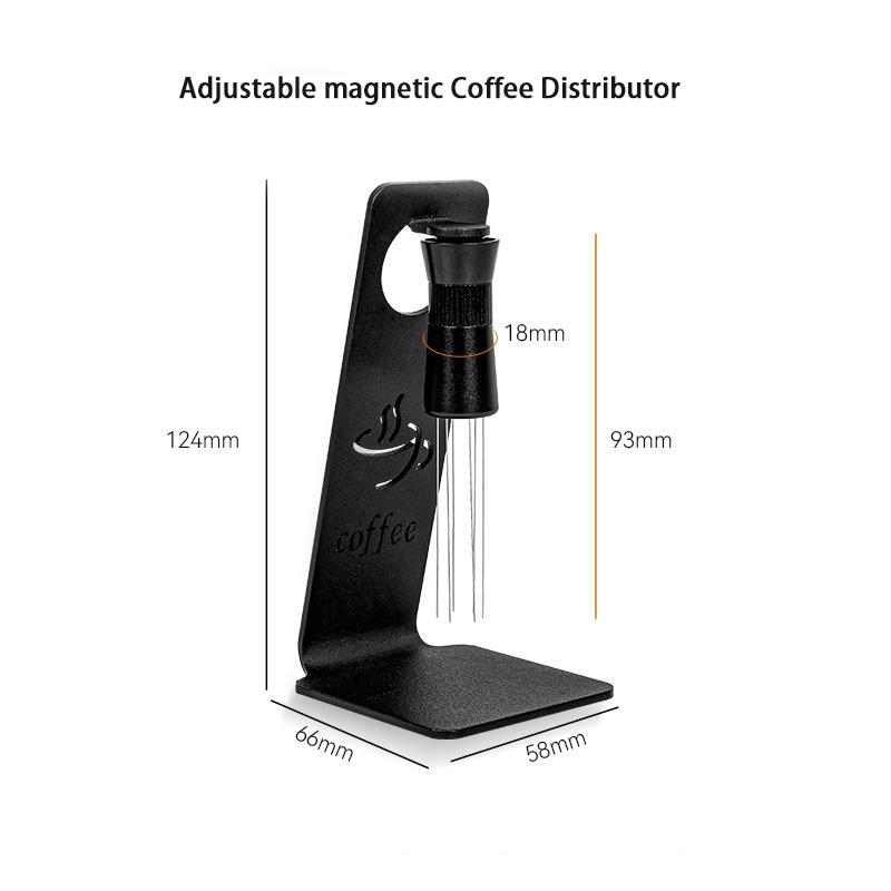 Espresso Coffee Adjustable Stirrer Needle with 6 Needles Magnetic Absorption Stand Barista Coffee Stirring Distribution Tools