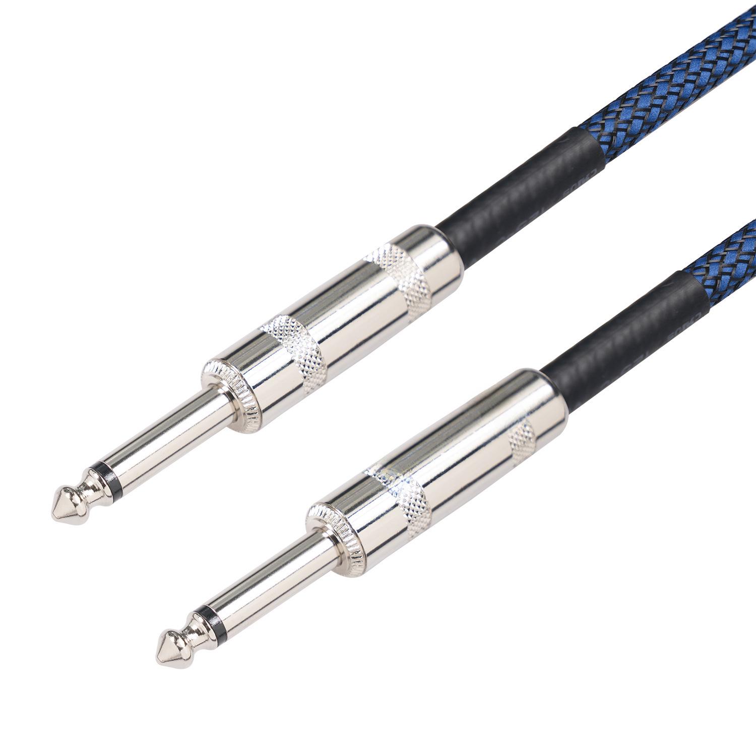

22AWG Чистая медь Мужской-Мужской Аудио Кабель для Электрогитары 1.8 m синий
