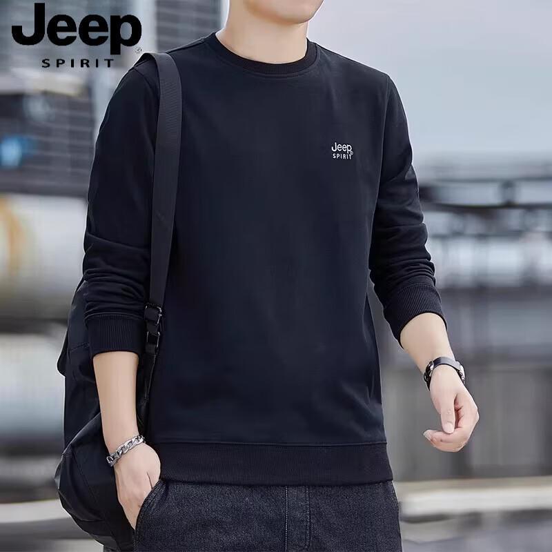 JEEP SPIRIT Men's Long Sleeve Casual Round Neck Sweatshirt