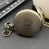 Vintage Bronze American Flag Design with Eagle Mini Pocket Watch Necklace - Steel Quartz Movement, Non-Waterproof Watch for Men