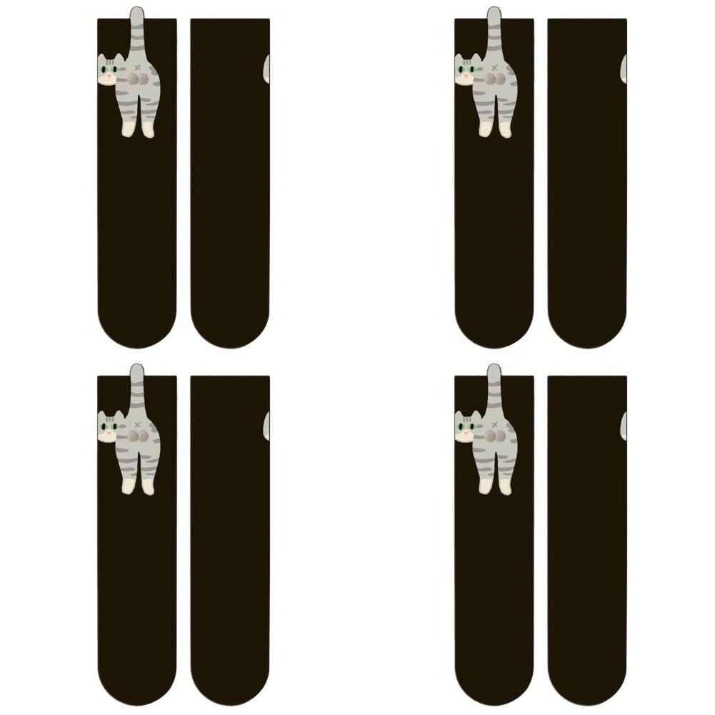 1-6Pair Cartoon Cute Cat Balls Cotton Socks Kawaii Lolita Knitting Socks Women Girls Middle Tube Sleep Sock Cat Print Floor Sock