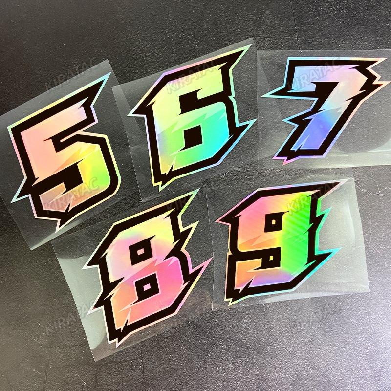 1PC Arabic Numerals Motorcycle Stickers Waterproof for Motorbike Fuel Tank Fender Fairing Scooter Helmet Bike Vinyl Decals