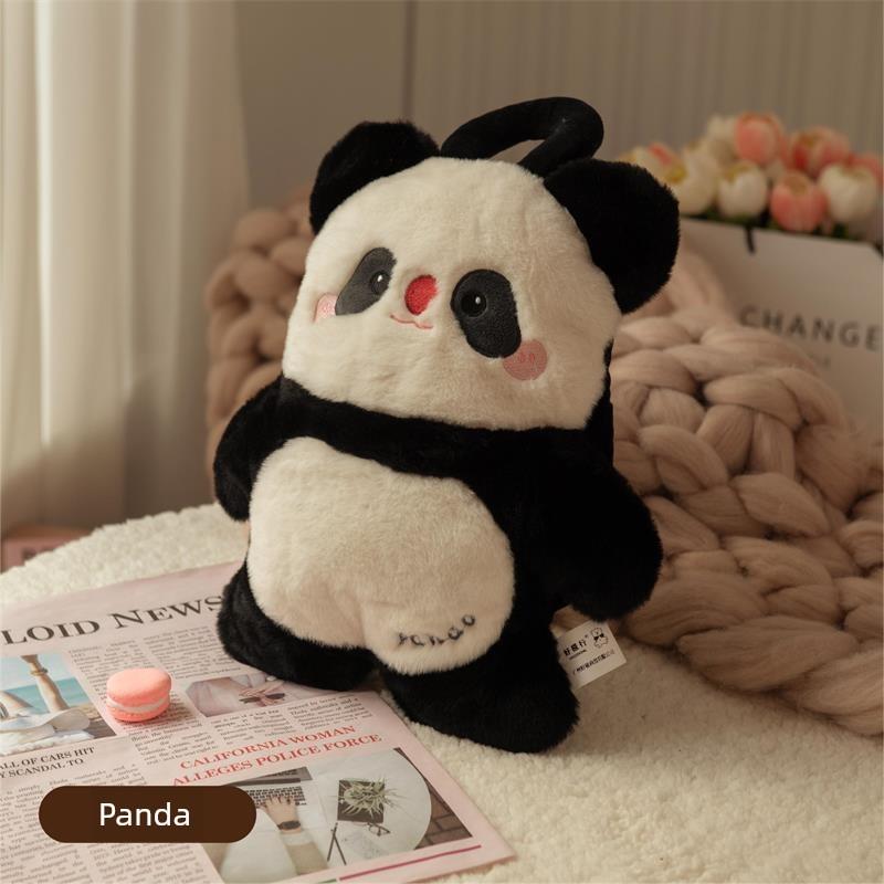 Borsa dell'acqua calda Scaldamani Invernale Standard Nazionale Ricaricabile Peluche Panda Scaldamani con Doppie Tasche per le Mani Staccabile Portatile Cartone Animato Scaldamani