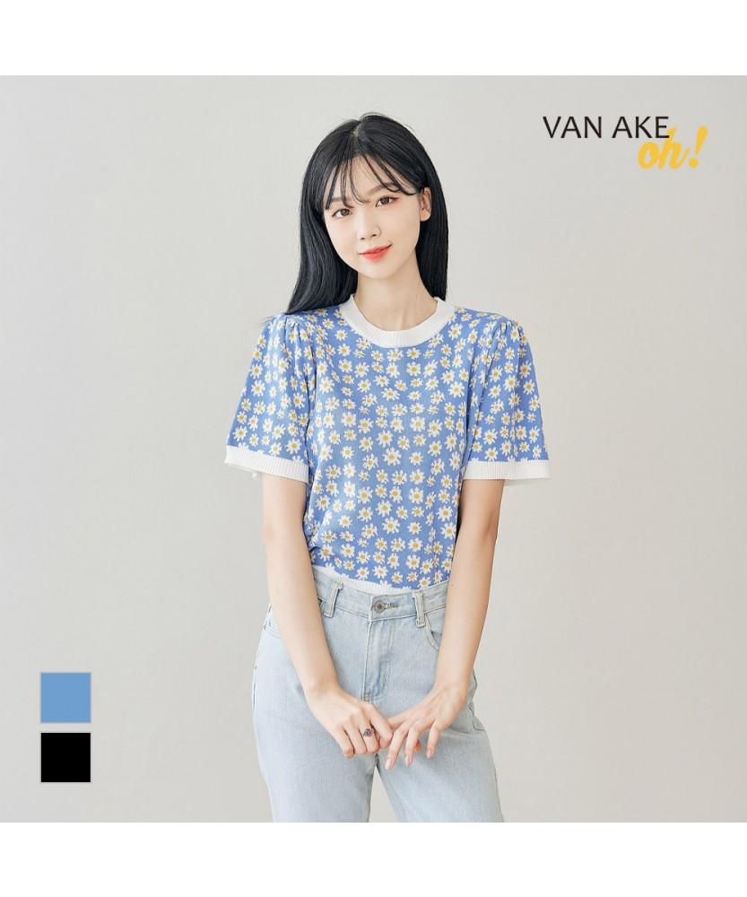 VANAKE Spring Flower Short Sleeve Knit_Ob15Knme01Z