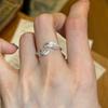 VENTFILLE 925 Sterling Silver Feather Ring For Women Sweet Cool Versatile Temperament Party Gift Jewelry New Trendy