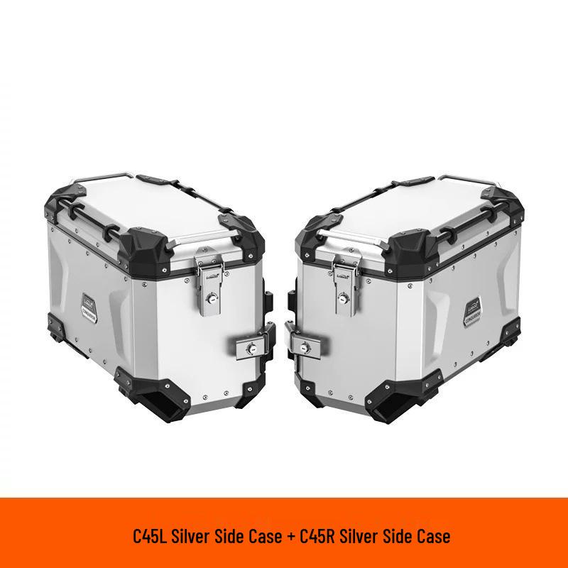 Aluminum Alloy Motorcycle Side Box Set with Tail Wing & Handlebar Mount for R1300GS Rear Rack ADV