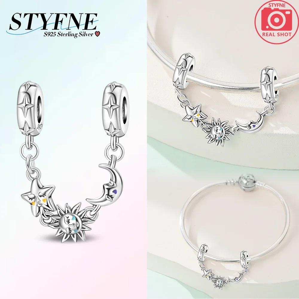 Original 100% Copper Clasp Clip Bead Star Moon Safety Chain Fit Original Bracelet Diy Jewelry Making Women Gift