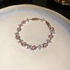 Floral Zircon Stone Womens Bracelet With Copper Material For Elegant Summer Fashion