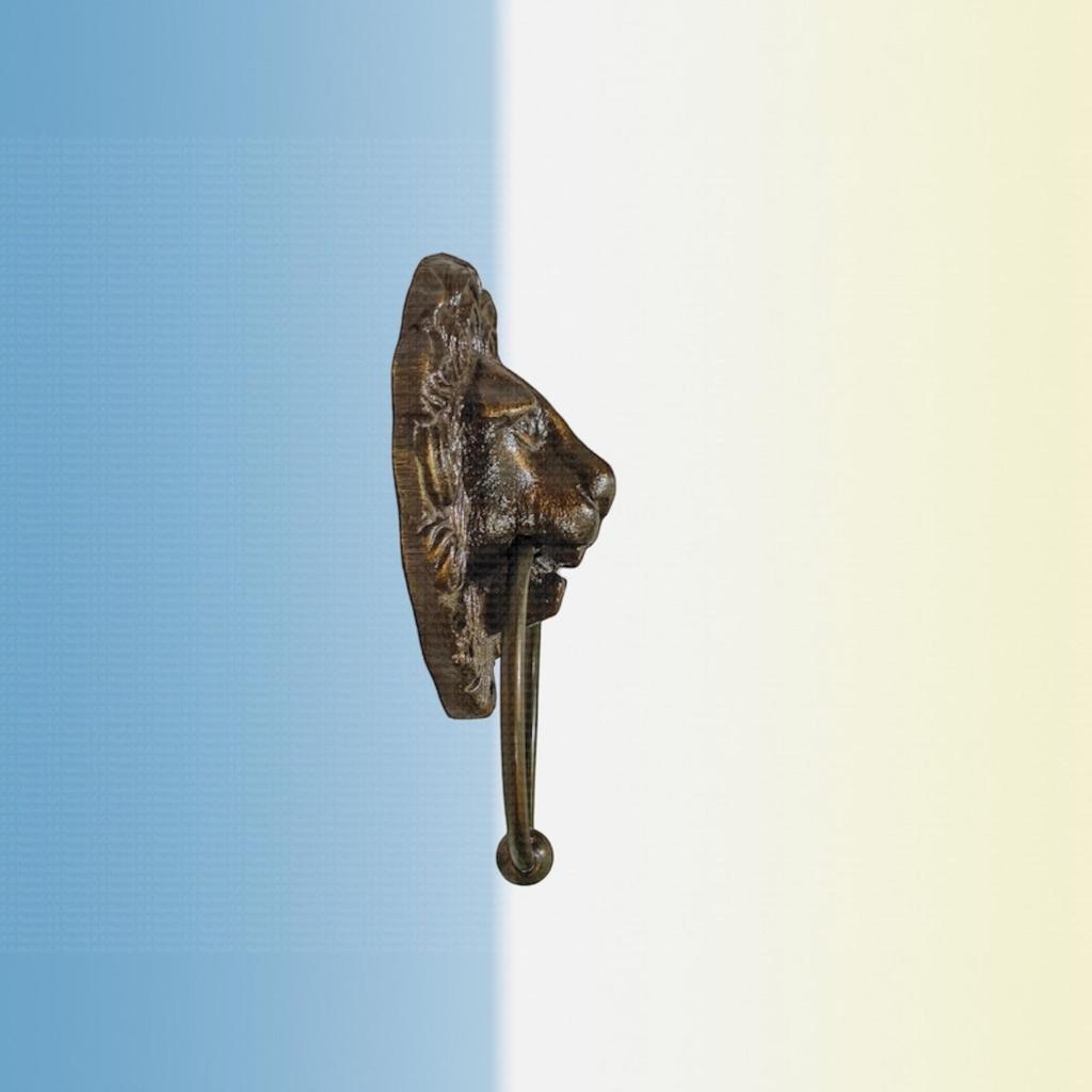 Lion Round Handmade Doorbell Knocker, Home and Office Rustic Collectible Door Decor Item (Brown Antique, 8.66 inches)