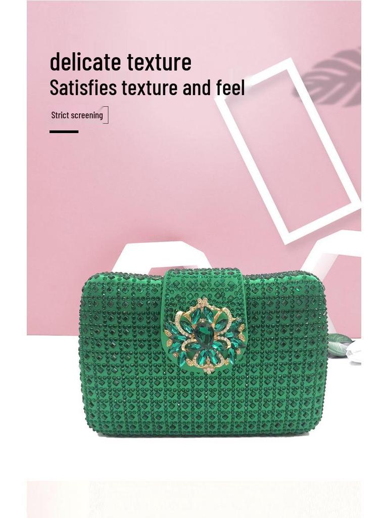 Square Rainbow Handset Diamond Clutch Bag