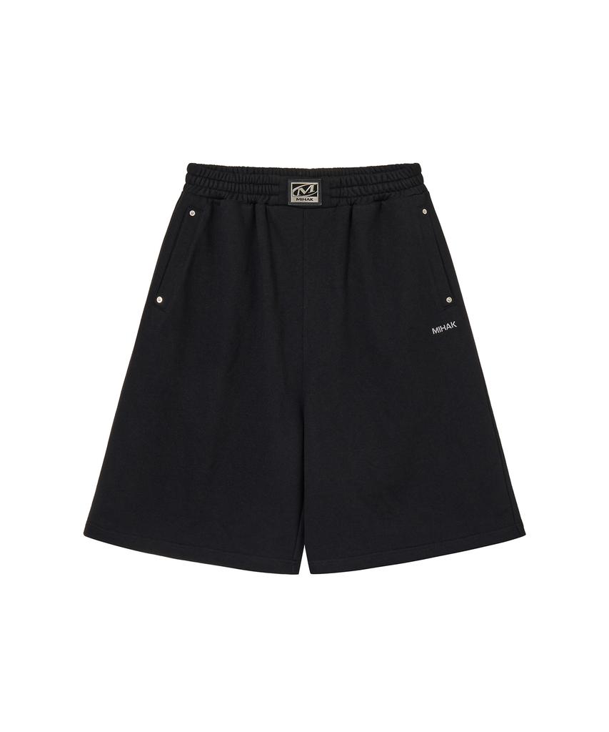 Mihag Metal Plate Bermuda Shorts (Black)