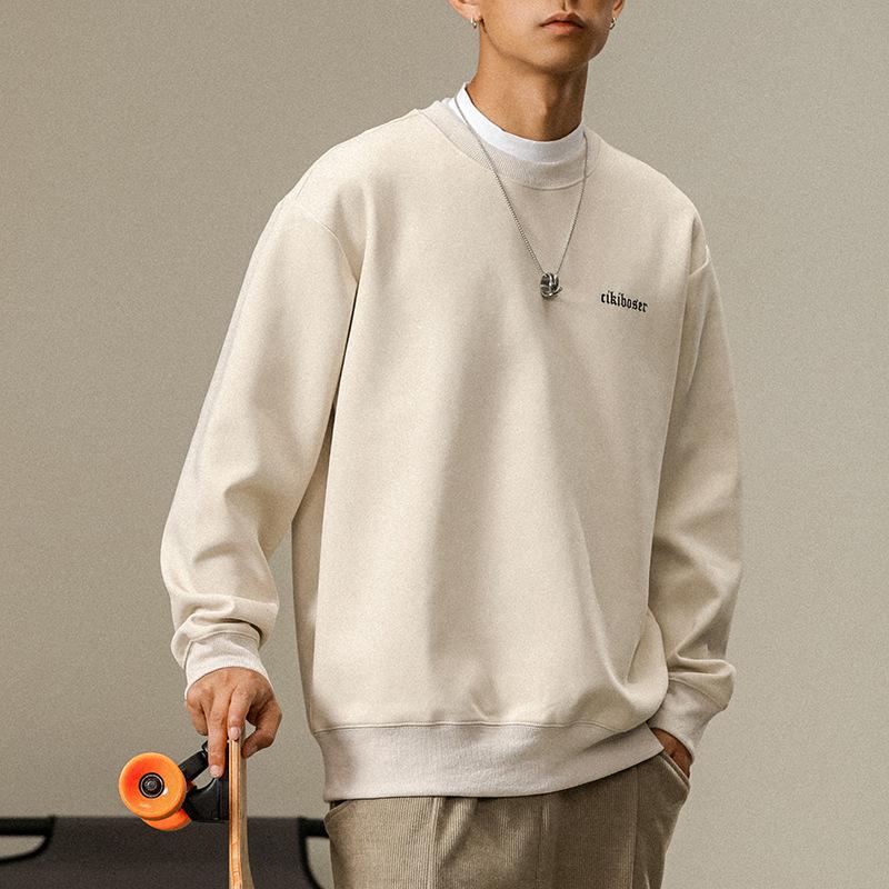 Осенний японский ретро свитер с круглым вырезом мужской свободный большой — фото 3