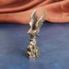 Vintage Brass Eagle Spreading Wings Desktop Ornament Grand Ambition Bronze Sculpture Craft Tea Pet Decoration Old Copperware Who