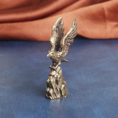 Antiker Messing-Adler mit ausgebreiteten Flügeln Schreibtisch-Ornament Großer Ehrgeiz Bronzeskulptur Handwerk Teetier Dekoration Altes Kupfergeschirr Wer