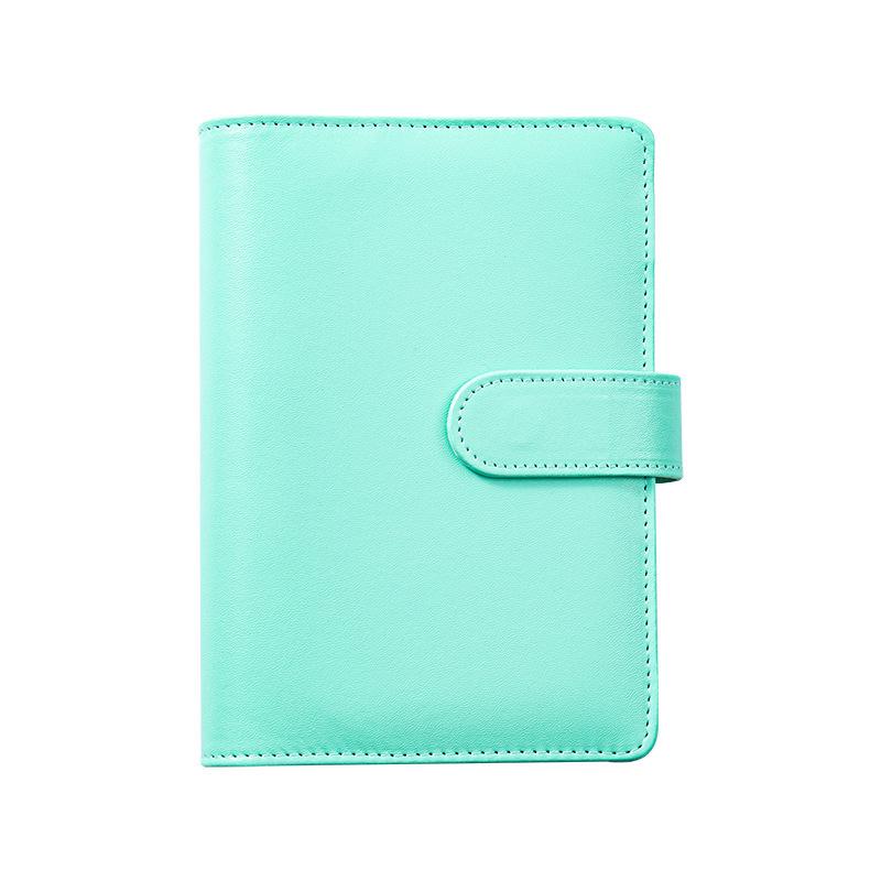 A6 PU Leather Six-Ring Loose-Leaf Binder with Zipper Pockets and Planner