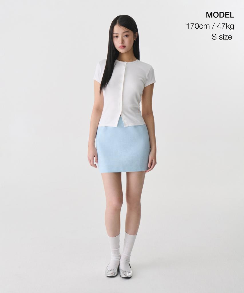 Musinsa Standard Woman Women'S Tweed Mini Skirt [Sky Blue]