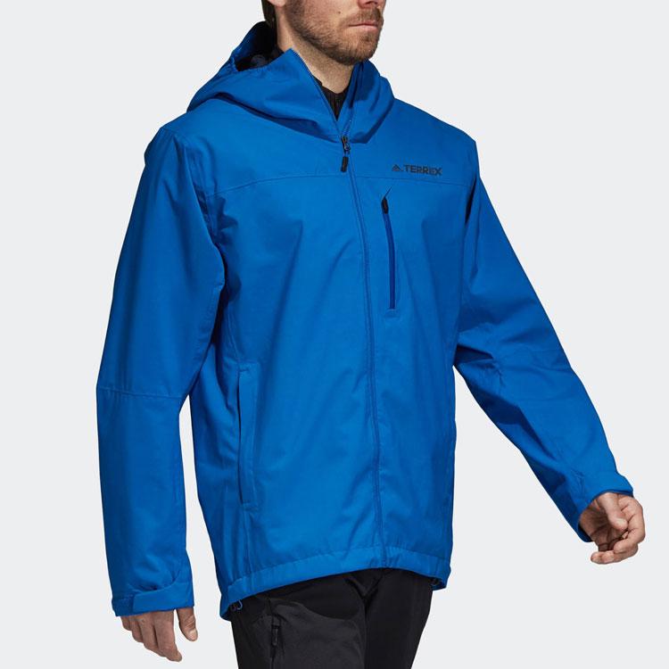 Adidas Logo Print Comfortable Casual Sports Long Sleeve Windbreaker Men Outerwear Blue CY1888