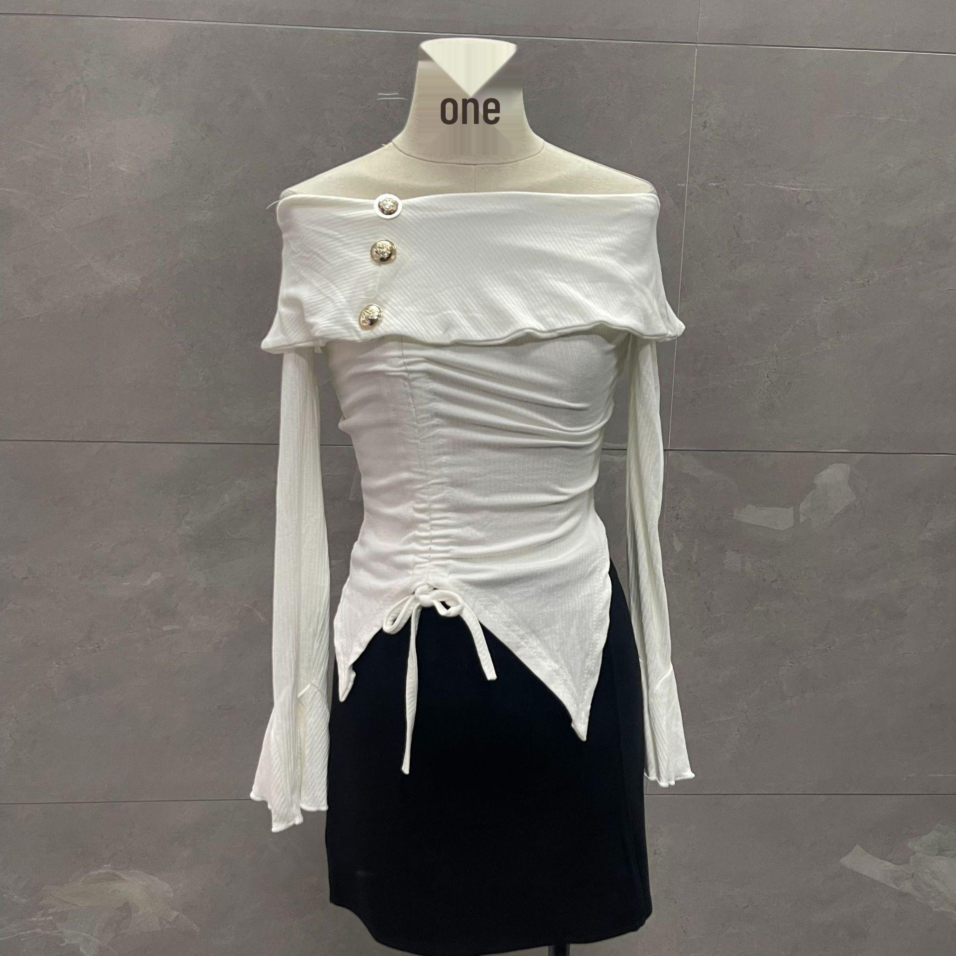 

Уникальный вязаный топ с открытыми плечами: Необычный дизайн с завязками и длинными рукавами для женщин - Идеально для осени/зимы. XXL (Recommended for around 67.5 kg)