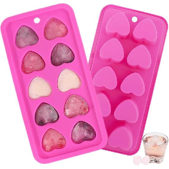 Heart Shaped Silicone Ice Cube Trays, For DIY love Heart Ice Cubes, Chocolate, Candy, Easy Release Mold for Cocktails,Whiskey, Drinks, BPA Free and