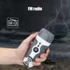 USB Multifunctional Flashlight Hand-cranking Generation Emergency Alarm Hand-held FM Radio  Camp