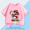 Super Mario Mario  Male Child ShortSleeved Tshirt  Cartoon Style  Stylish Shirt for Children  HalfSleeved Tshirt